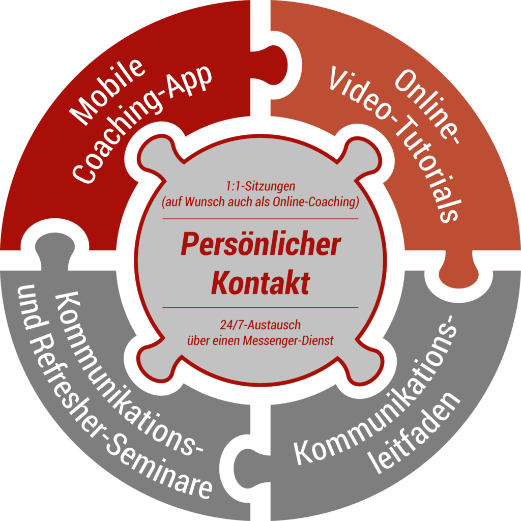 Elemente persönliches Einzelcoaching grau-rot